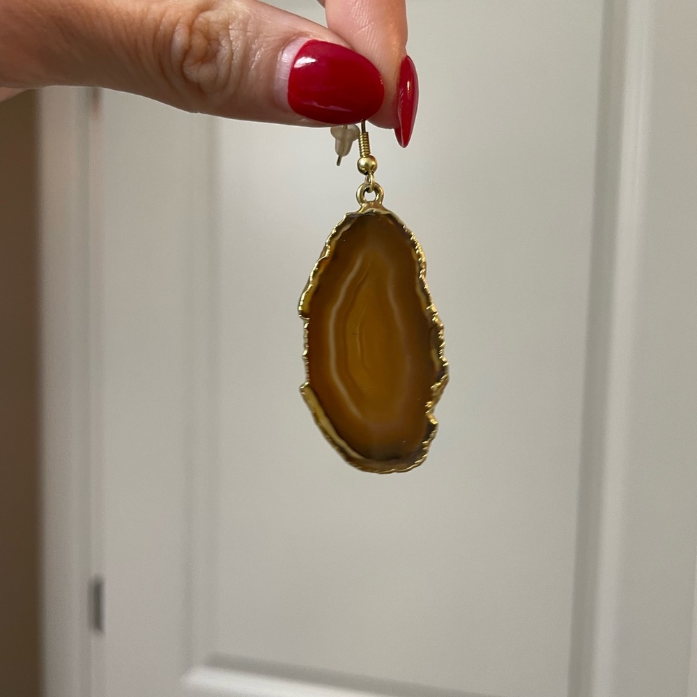 Brown geode earrings